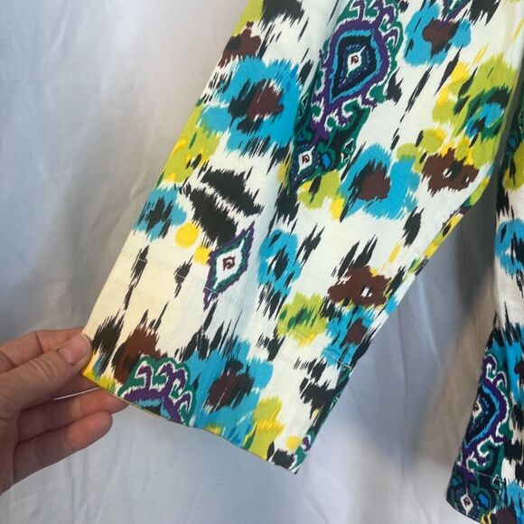 Kaktus Southwestern Print Lightweight Jacket Maximalist Cotton Bold Size Large - Picture 2 of 8